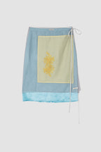 【overdue flair】BEADED LAYERED WRAP SKIRT - YELLOW/BLUE