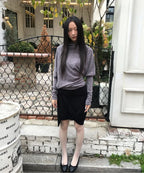 【Flare up】Asymmetrical Midi Skirt  - 2 colors