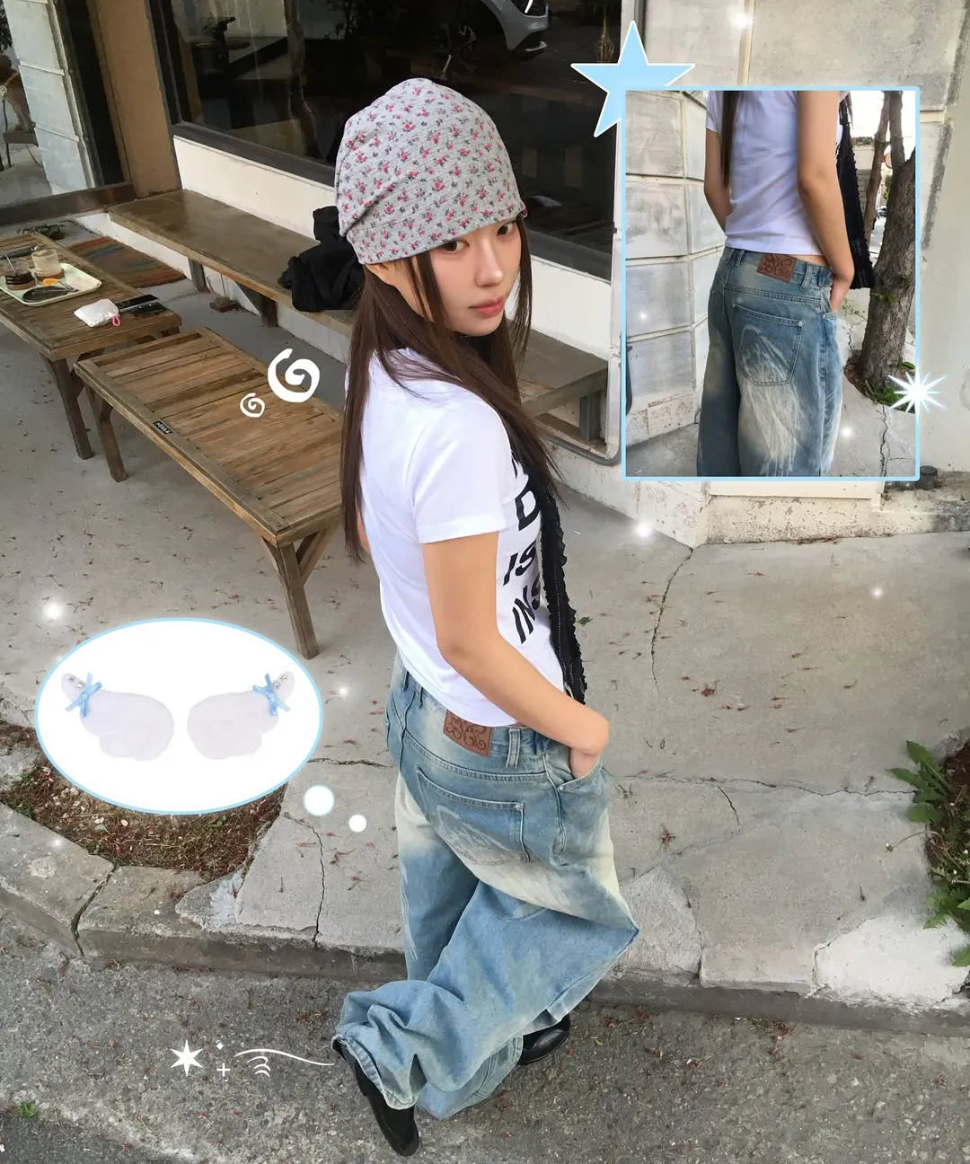 【Fancy Club】 ANGEL VINTAGE WASHING PINTUCK PANTS