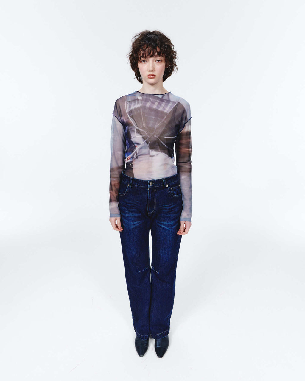 【odlyworkshop】 Away Mesh Tee - 2 colors