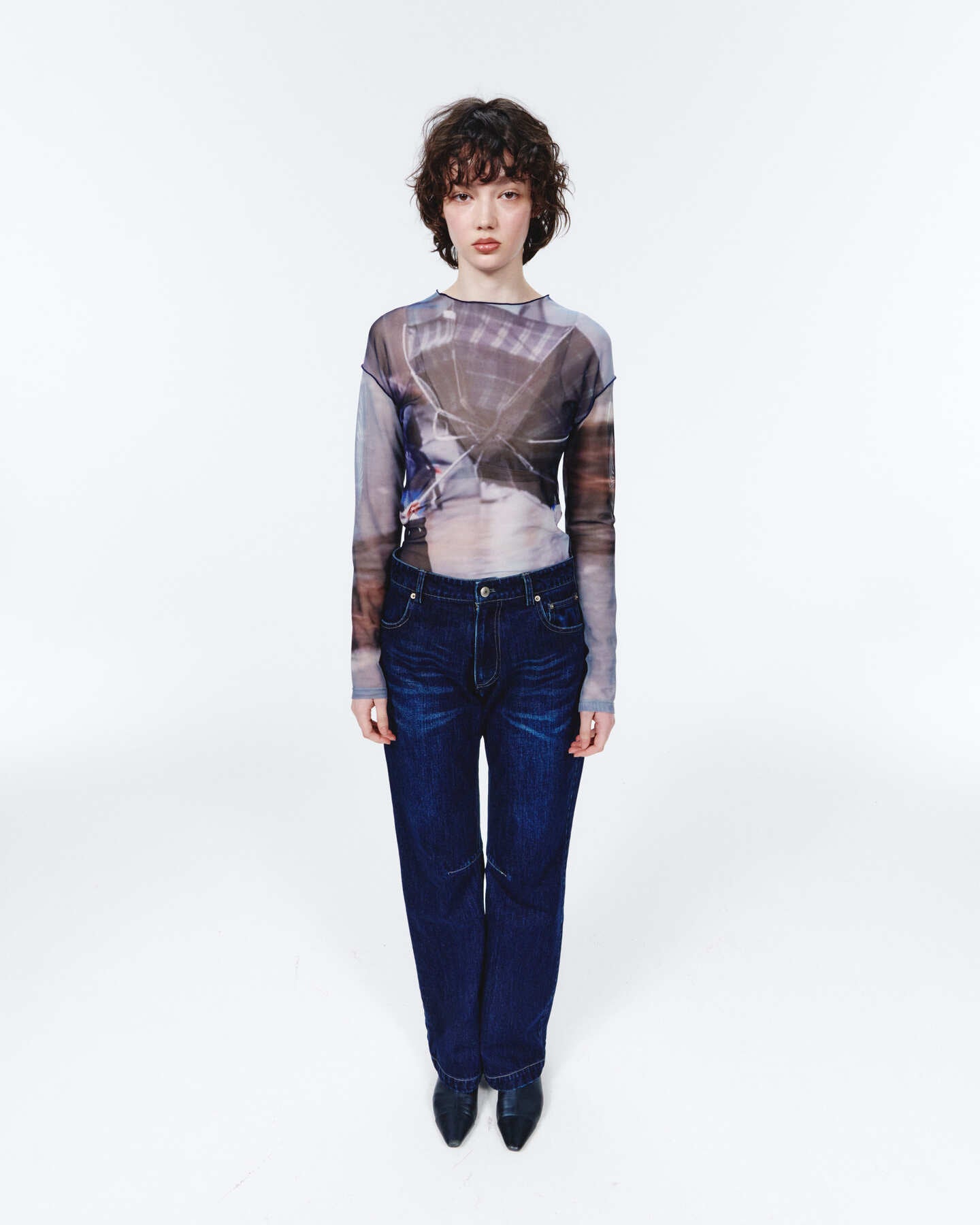 【odlyworkshop】 Away Mesh Tee - 2 colors