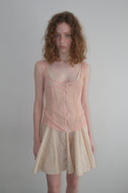 【overdue flair】MESH CORSET SLEEVELESS - 2 colors