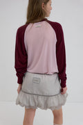 【overdue flair】ORGANZA LAYERED MINI SKIRT - GREY/WHITE