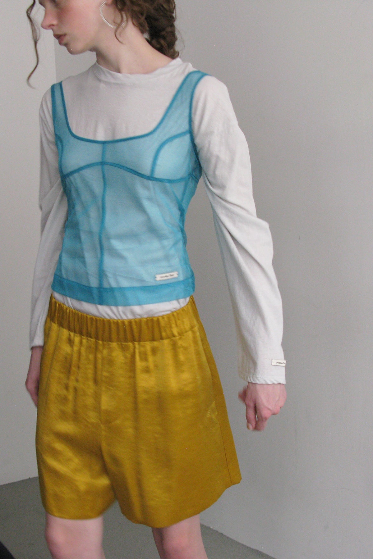 【overdue flair】MESH CORSET SLEEVELESS - 2 colors
