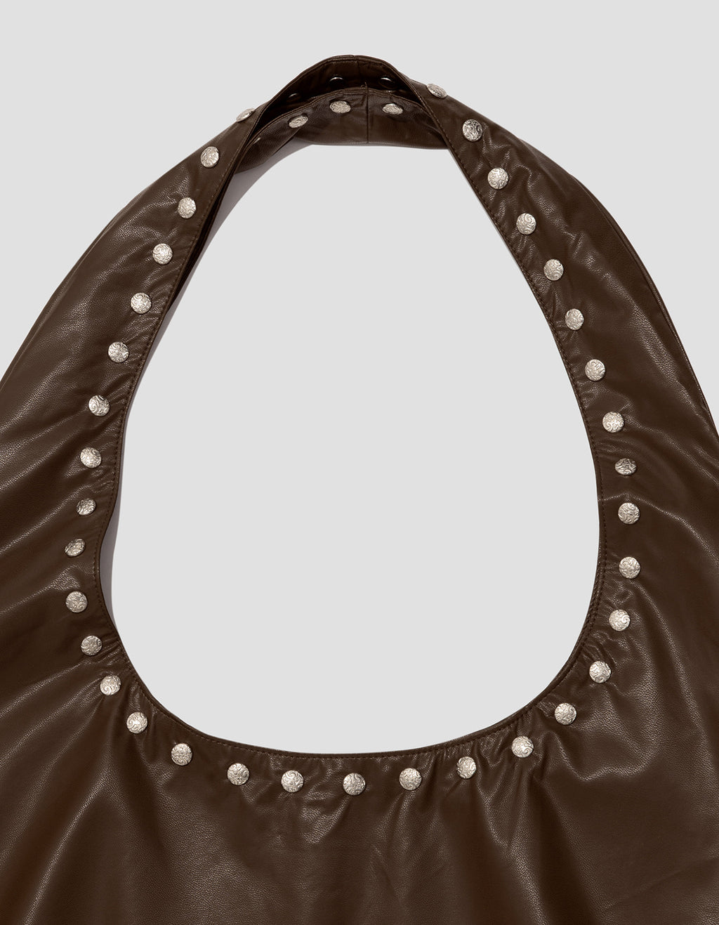 【Polysooem】WESTERN STUDDED SHOULDER BAG [ BROWN / IVORY ]