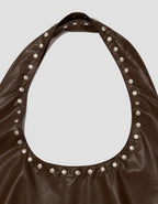 【Polysooem】WESTERN STUDDED SHOULDER BAG [ BROWN / IVORY ]