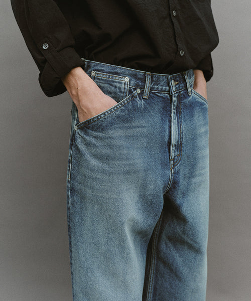 【another office】Atelier Wide Denim Pants - Faded Blue