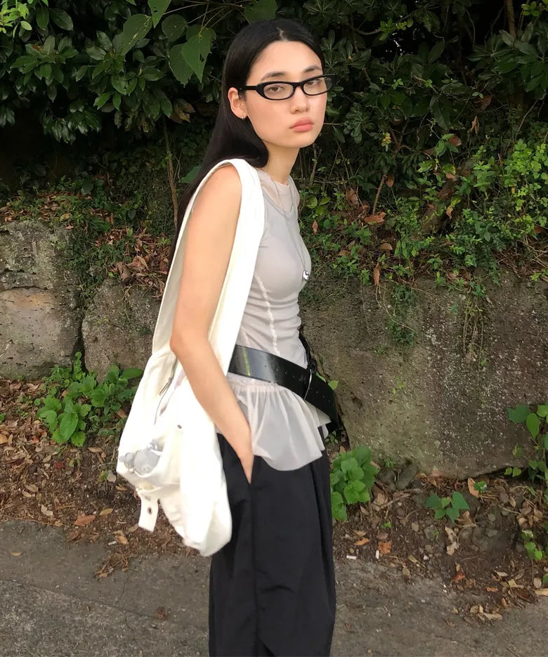 【Flare up】Layered Lace Frill Sleeveless - 3 colors