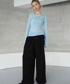 【HANNE】斜排扣連帽透明薄長袖 - 4 colors