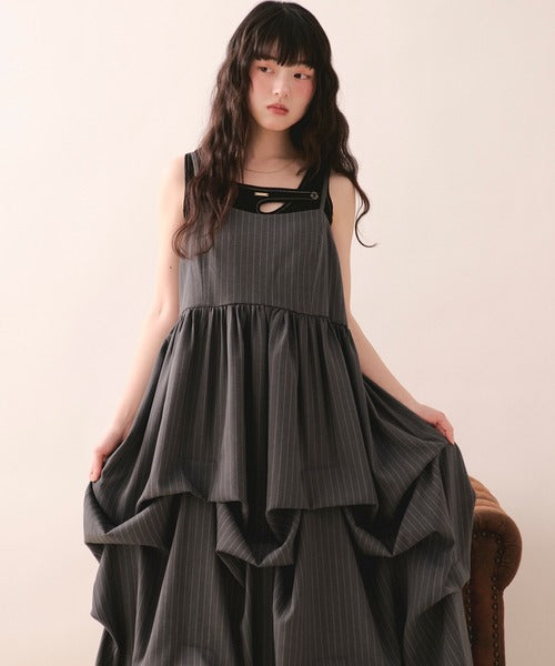 褶皺垂墜感吊帶背心裙 -  4 colors