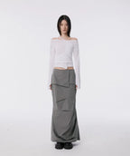 【Flare up】Handmade Twisted Layered Long Sleeve [Black / Charcoal / White]