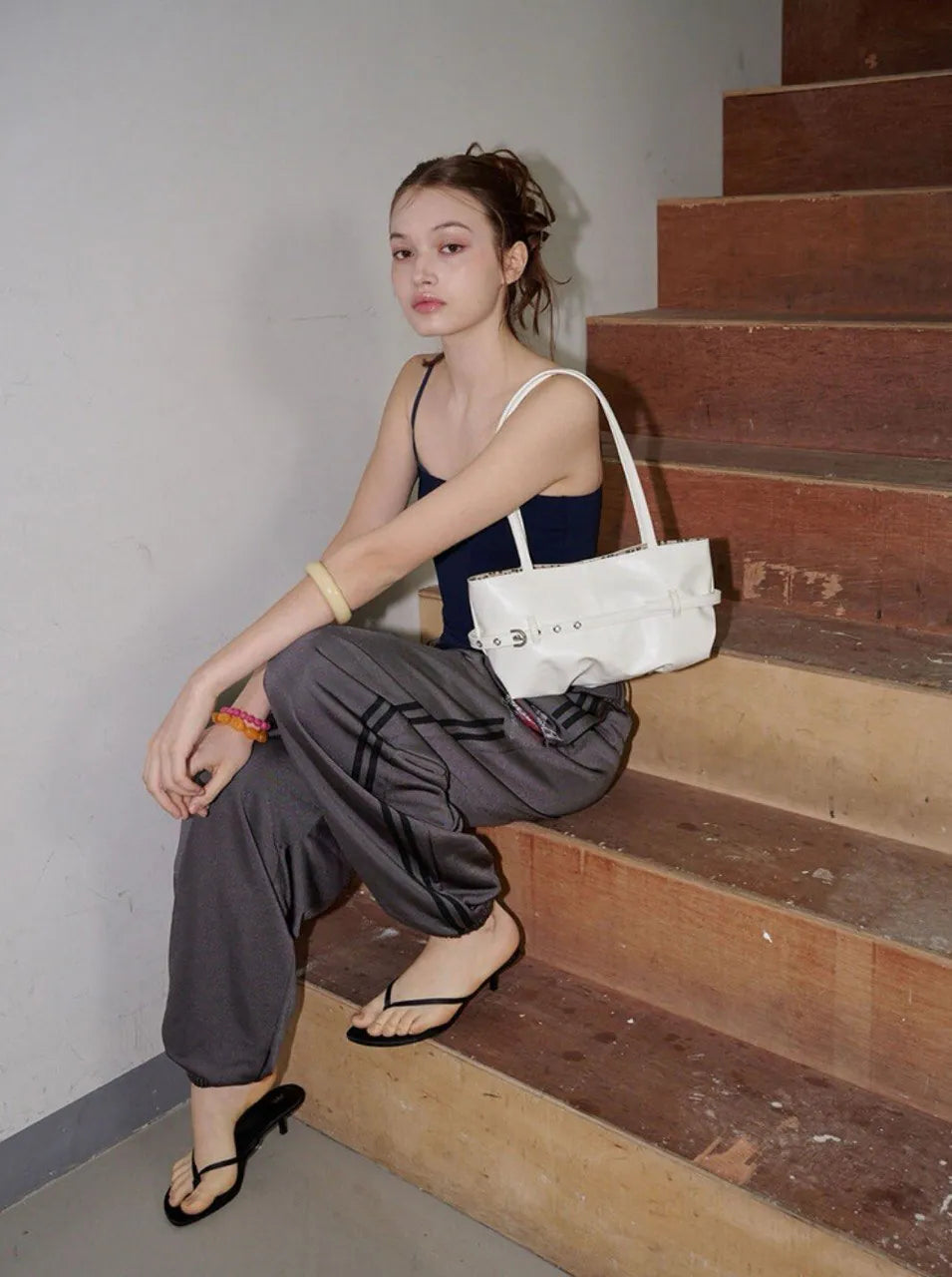 【OTIE】Tied boat bag [ MINT / BLACK / PINK / WHITE / SLIVER ]
