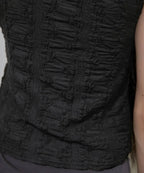 【Flare up】Crinkled Sleeveless [Black / White / Gray]