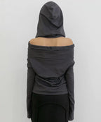 【Flare up】Braided Cardigan  [Black / Charcoal]