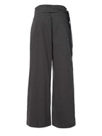 【Flare up】Layered Wrap Trousers [Black / Charcoal]