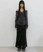 【Flare up】Braided Cardigan  [Black / Charcoal]