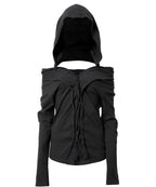 【Flare up】Braided Cardigan  [Black / Charcoal]