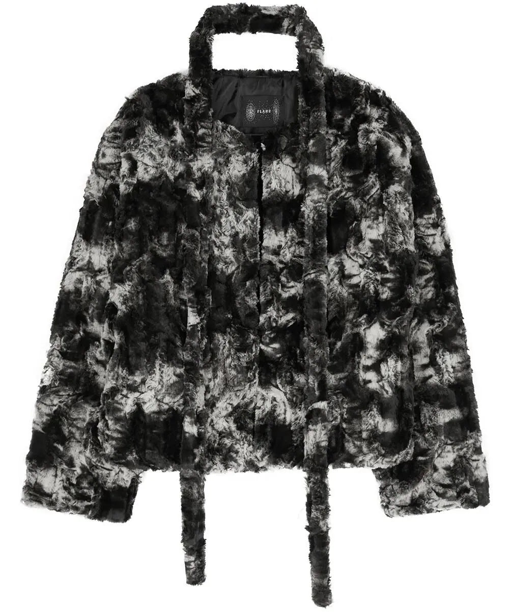 【Flare up】Scarf Fur Jacket