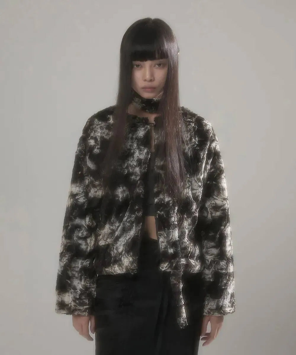 【Flare up】Scarf Fur Jacket
