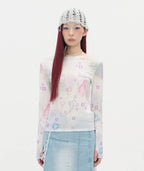 【typeservice】Soft Trace Top [Pink / Blue]
