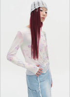 【typeservice】Soft Trace Top [Pink / Blue]