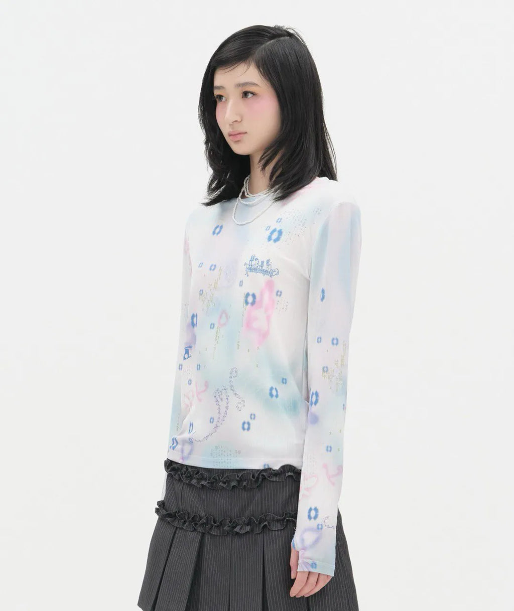 【typeservice】Soft Trace Top [Pink / Blue]