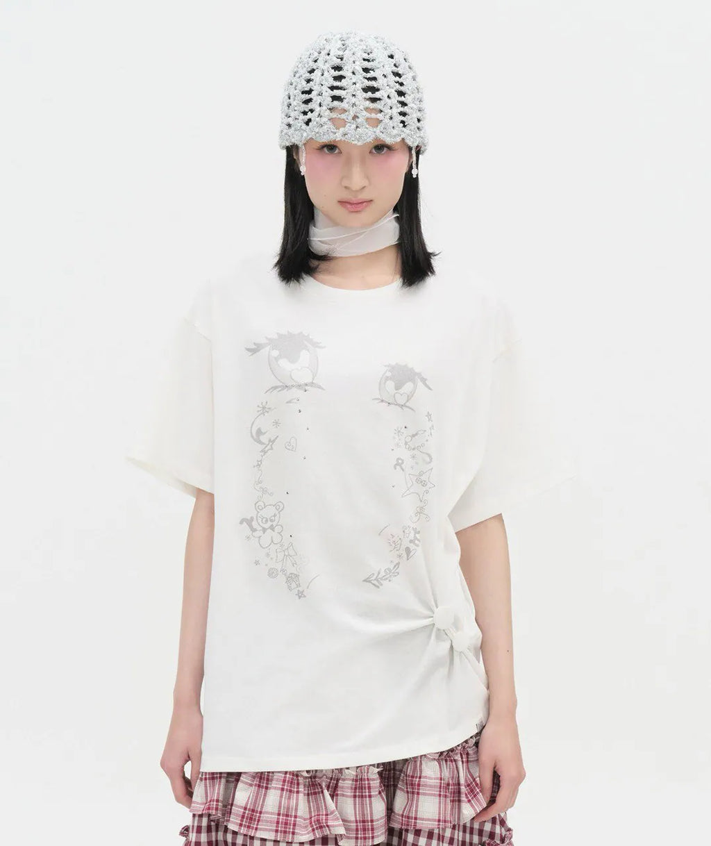 【typeservice】Cry Eyes Half Sleeve Top