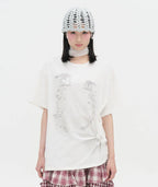 【typeservice】Cry Eyes Half Sleeve Top