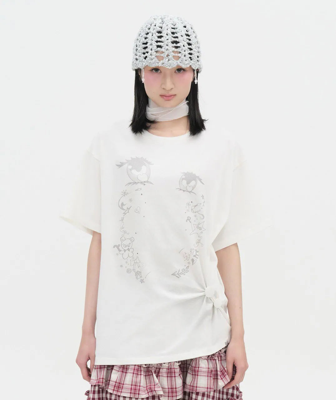 【typeservice】Cry Eyes Half Sleeve Top