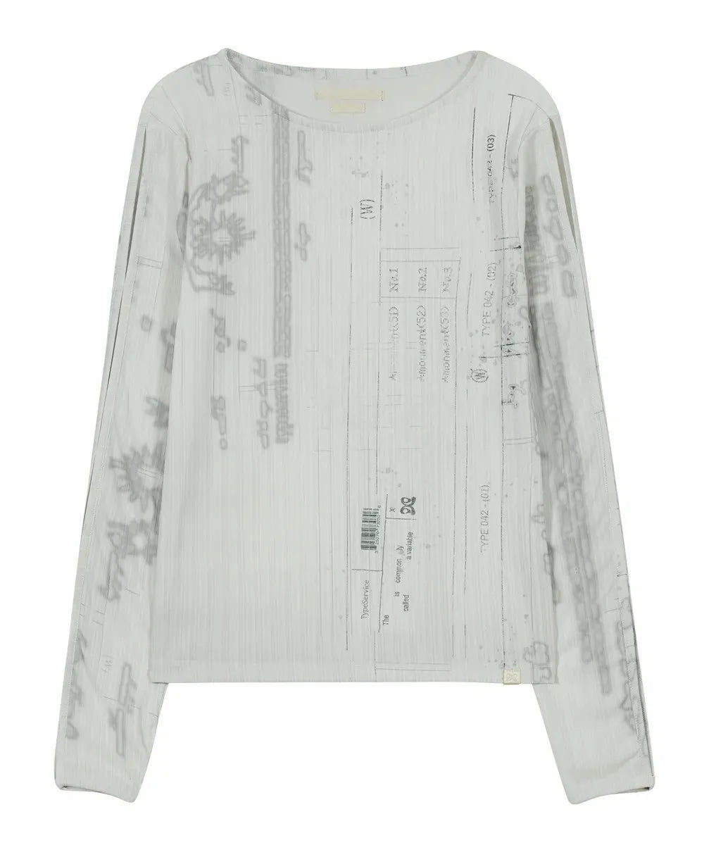 【typeservice】Sleeve Cut Out Top [Gray]