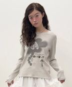 【typeservice】Buttoned Airbrush Top [Charcoal / White]