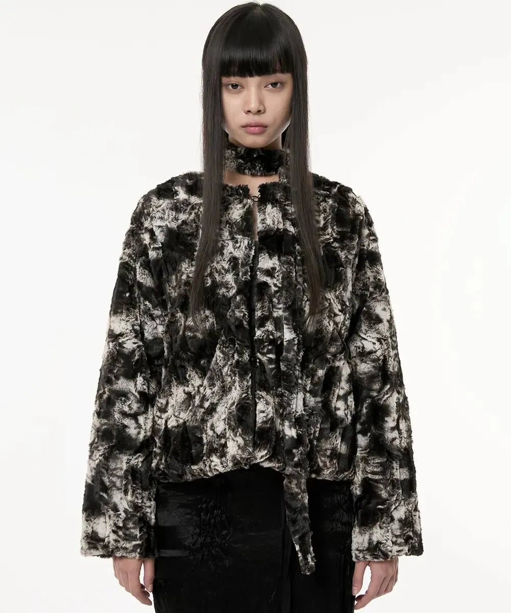 【Flare up】Scarf Fur Jacket
