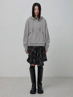 【Flare up】Layered Zip Hoodie  [Black / Gray / Charcoal]