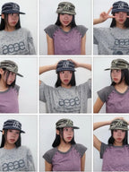【aeae】A LOGO PILLBOX CAP [ CAMO / NAVY ]