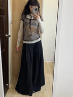 【Fancy Club】3-WAY DOT LAYERED LONG SLEEVE [Beige / Gray]