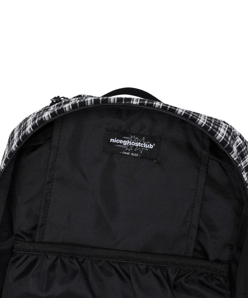 【niceghostclub】seersucker travel backpack [ navy / black ]