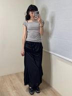 【Flare up】 Layered Bustier T-shirt [4 colors]