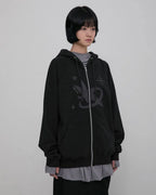 【Flare up】Milky Way Zip Hoodie [Black / Grey]