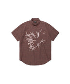 【niceghostclub】tornado star check big big half shirt [ grey / brown ]