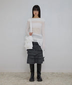 【Flare up】Faye Frill Bag [White / Black]