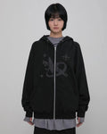 【Flare up】Milky Way Zip Hoodie [Black / Grey]