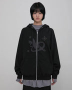【Flare up】Milky Way Zip Hoodie [Black / Grey]