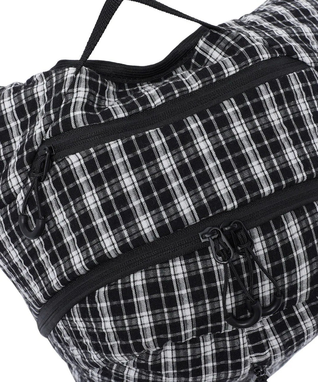 【niceghostclub】seersucker travel backpack [ navy / black ]
