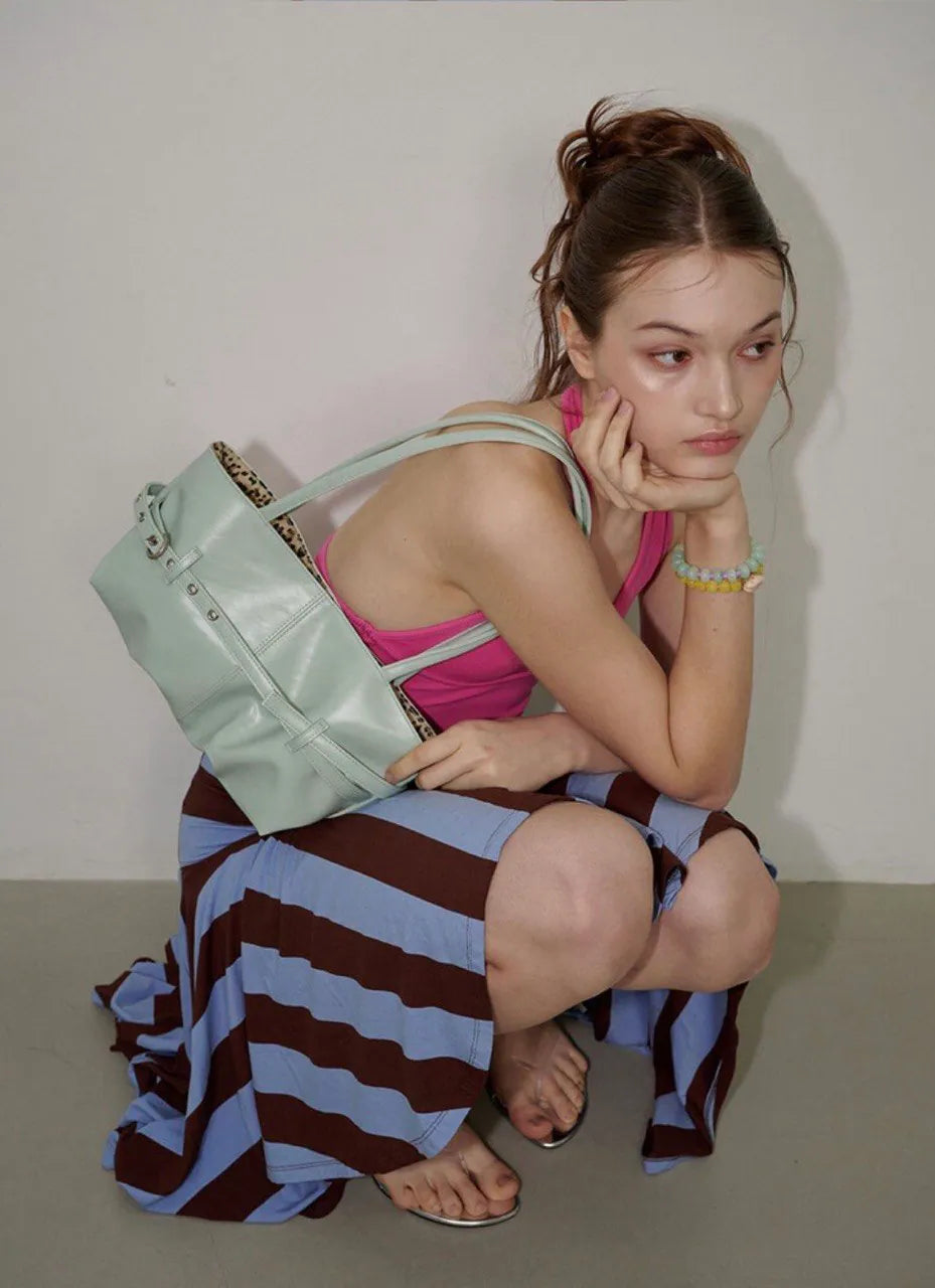 【OTIE】Tied boat bag [ MINT / BLACK / PINK / WHITE / SLIVER ]