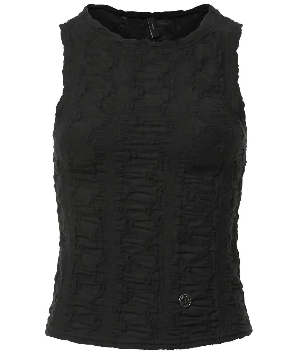 【Flare up】Crinkled Sleeveless [Black / White / Gray]