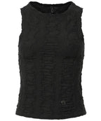 【Flare up】Crinkled Sleeveless [Black / White / Gray]