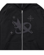 【Flare up】Milky Way Zip Hoodie [Black / Grey]