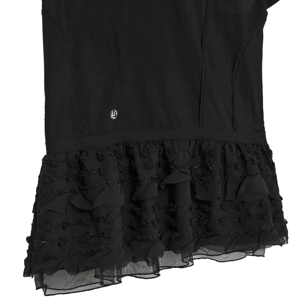 【Flare up】Layered Frill T-Shirt [White / Black]
