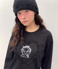 【typeservice】Edge Heart Top [Black / White]