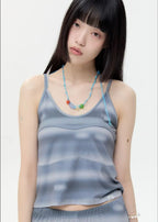 【typeservice】Airbrushed Stripe Bound Tank [Gray]